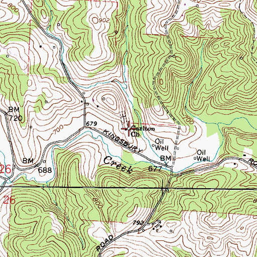 Topographic Map of Carlton Church, OH