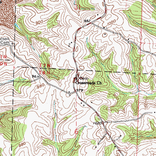 Topographic Map of Crossroads Church, OH