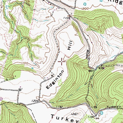 Topographic Map of Edginton Hill, OH
