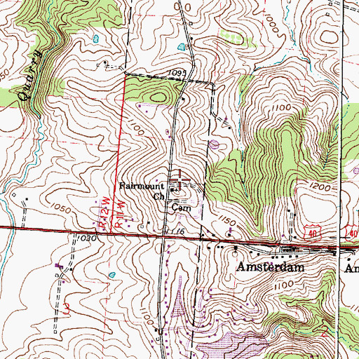 Topographic Map of Fairmount Church, OH