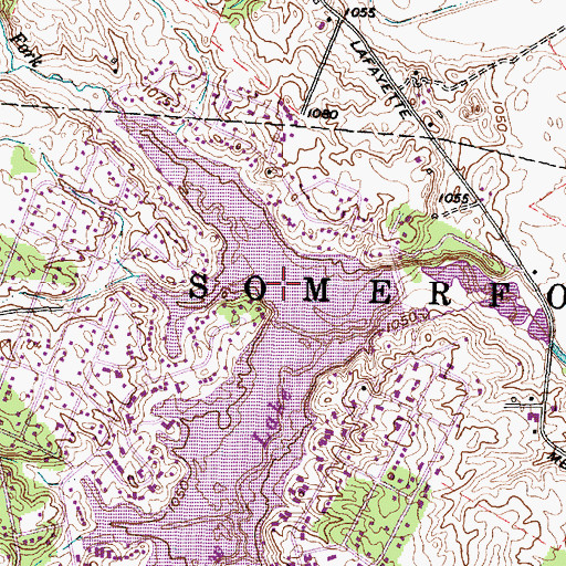 Topographic Map of Georges Fork, OH