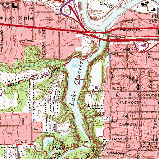 Topographic Map of Lake Glacier, OH
