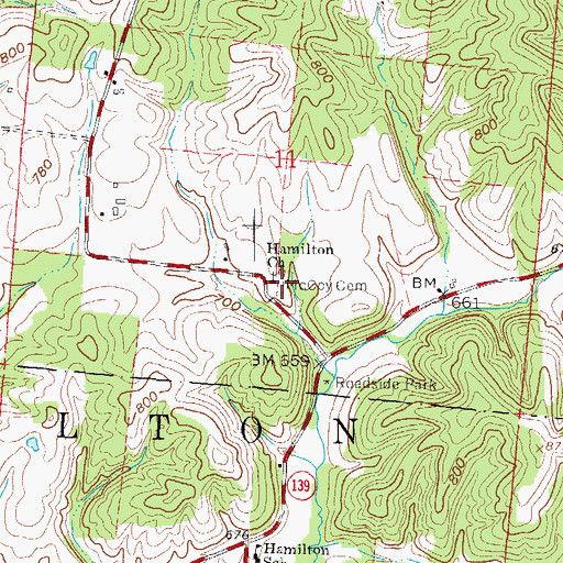 Topographic Map of Hamilton Christian Church, OH