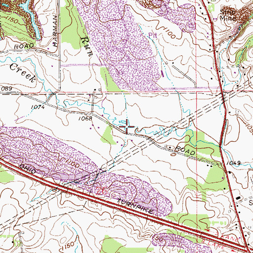 Topographic Map of Harman Run, OH