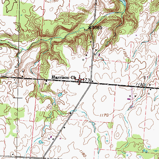 Topographic Map of Harrison Church, OH