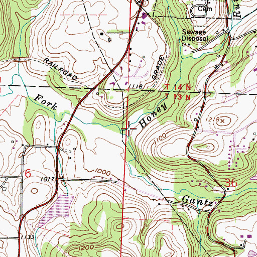 Topographic Map of Honey Run, OH