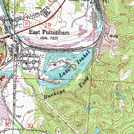 Topographic Map of Lake Isabel, OH