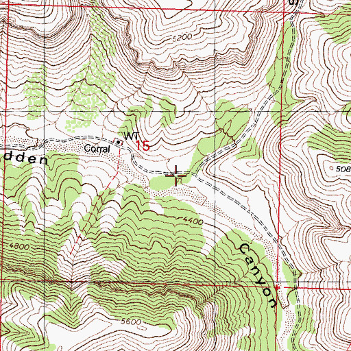 Topographic Map of Saint George Canyon, AZ