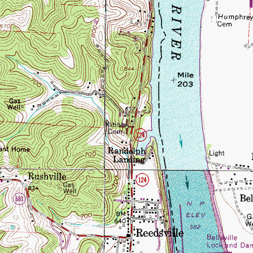 Topographic Map of Kibble Cemetery, OH