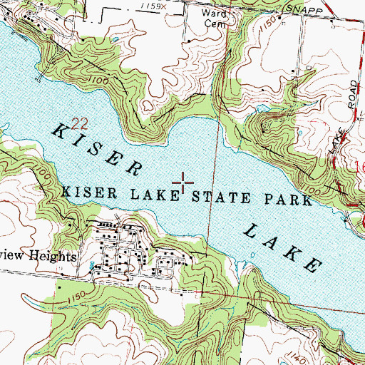 Topographic Map of Kiser Lake, OH