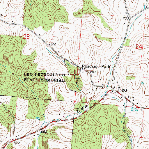 Topographic Map of Leo Petroglyph State Memorial, OH