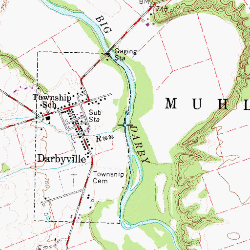 Topographic Map of Lizard Run, OH