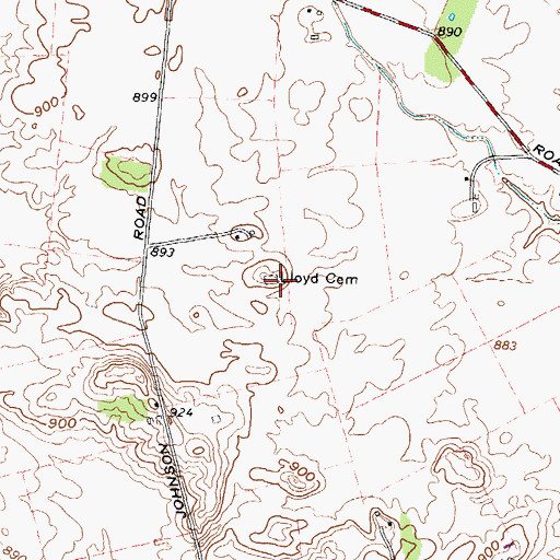 Topographic Map of Lloyd Cemetery, OH