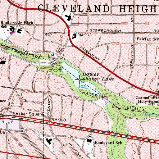 Topographic Map of Lower Shaker Lake, OH