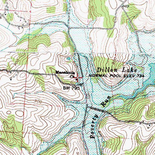 Topographic Map of Macedonia United Brethren Church, OH