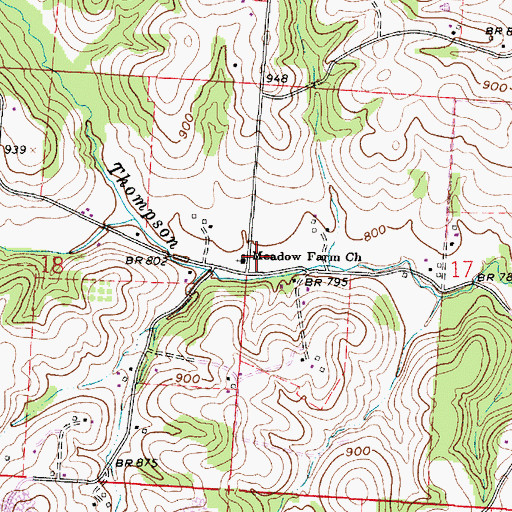 Topographic Map of Meadow Farm Methodist Protestant Church, OH
