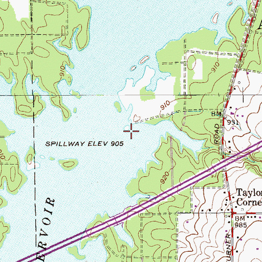 Topographic Map of Meander Creek Reservoir, OH