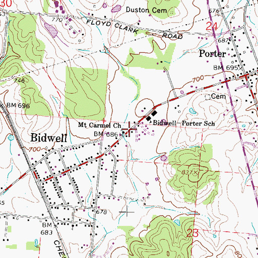 Topographic Map of Mount Carmel Baptist Church, OH