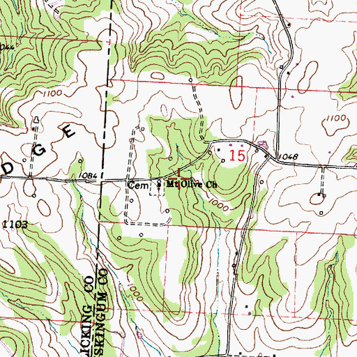 Topographic Map of Mount Olive United Brethren Church, OH