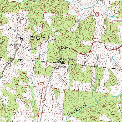 Topographic Map of Mount Pleasant Church, OH