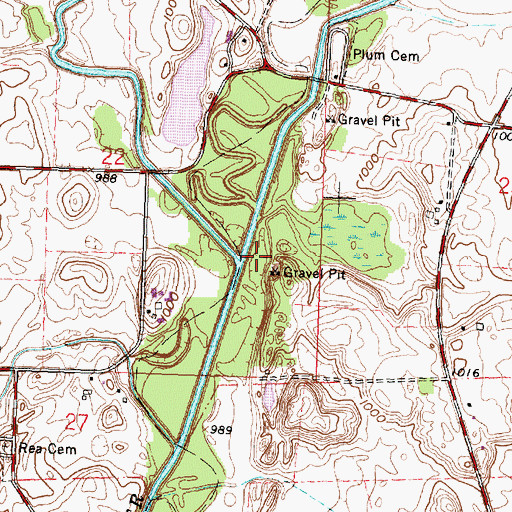 Topographic Map of Muchinippi Creek, OH