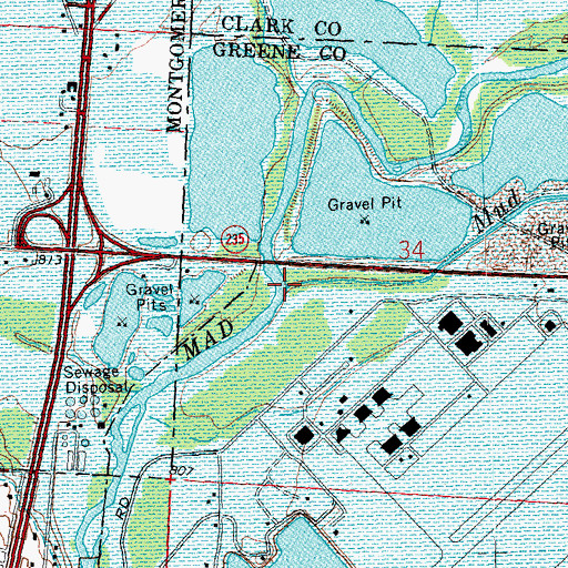 Topographic Map of Mud Run, OH