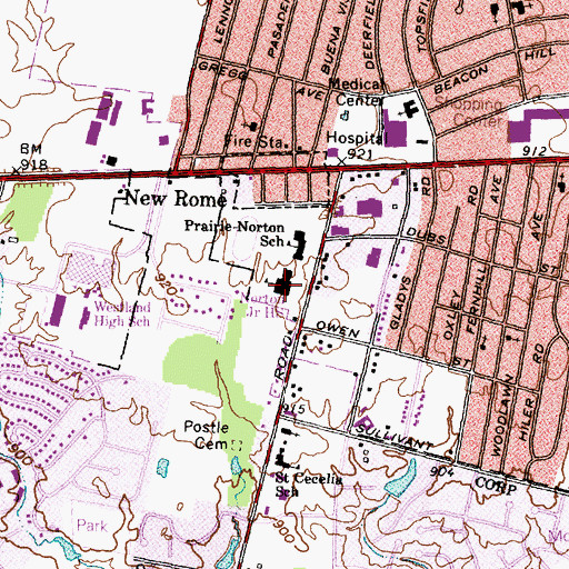 Topographic Map of Norton Junior High School, OH