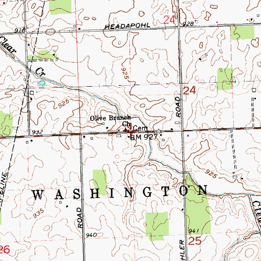 Topographic Map of Olive Branch United Methodist Church, OH