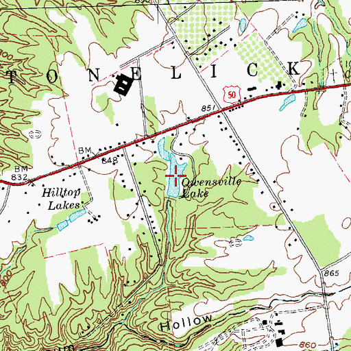 Topographic Map of Owensville Lake, OH