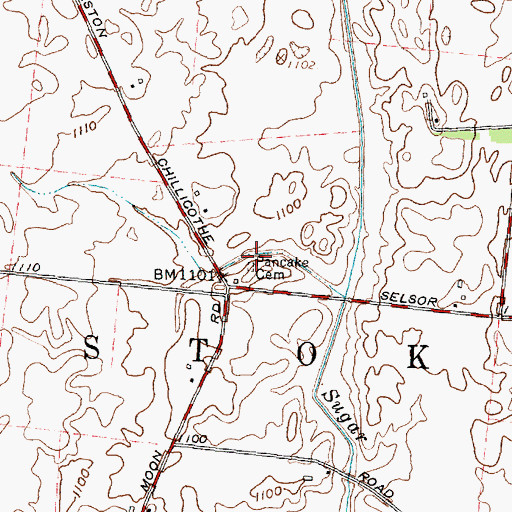 Topographic Map of Pancake Cemetery, OH