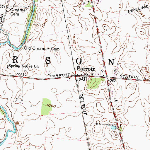 Topographic Map of Parrott, OH