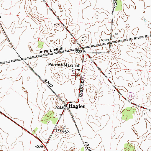 Topographic Map of Parrott - Marshall Cemetery, OH
