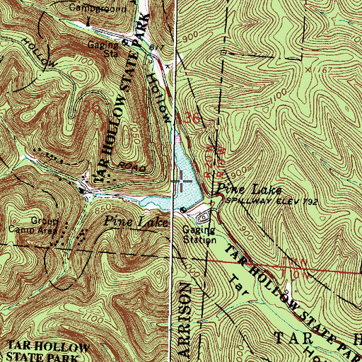 Topographic Map of Pine Lake, OH
