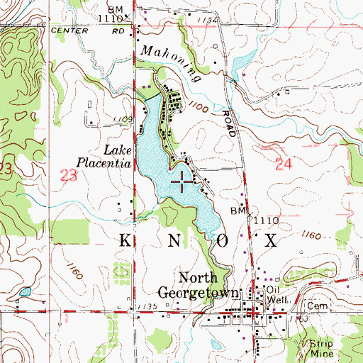 Topographic Map of Lake Placentia, OH