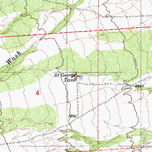 Topographic Map of Saint George Tank, AZ