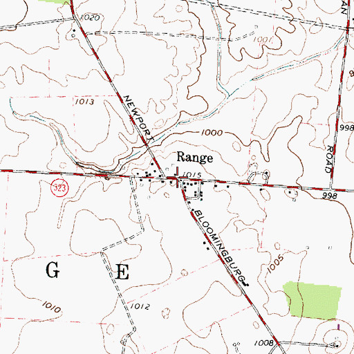 Topographic Map of Range, OH