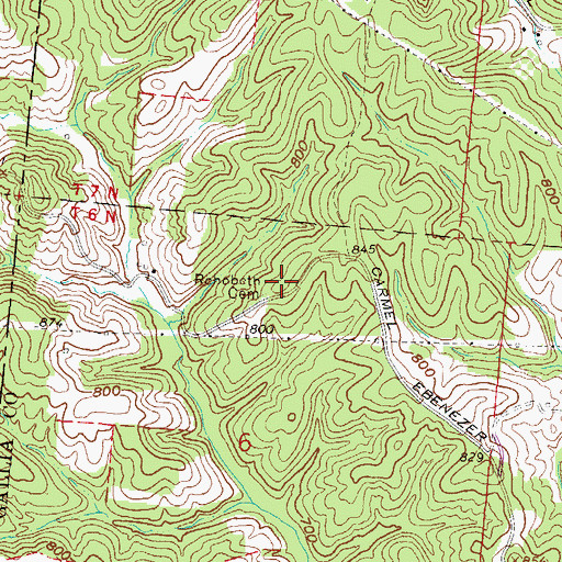 Topographic Map of Rehobeth Cemetery, OH