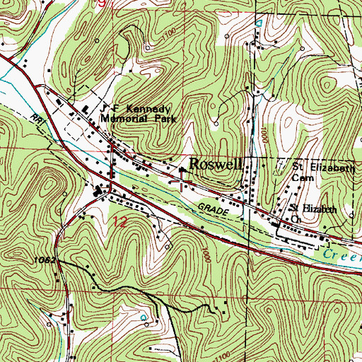 Topographic Map of Roswell, OH