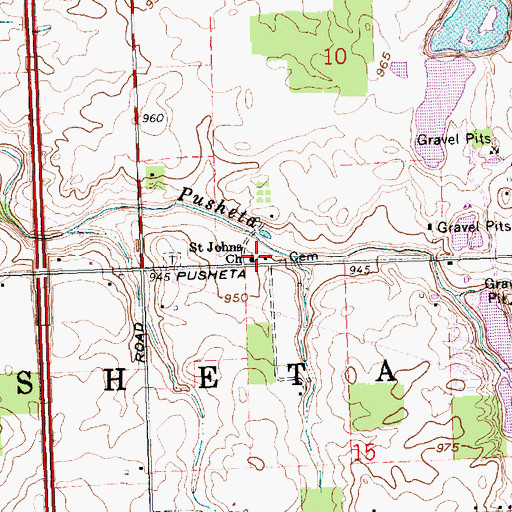 Topographic Map of Saint Johns Church, OH
