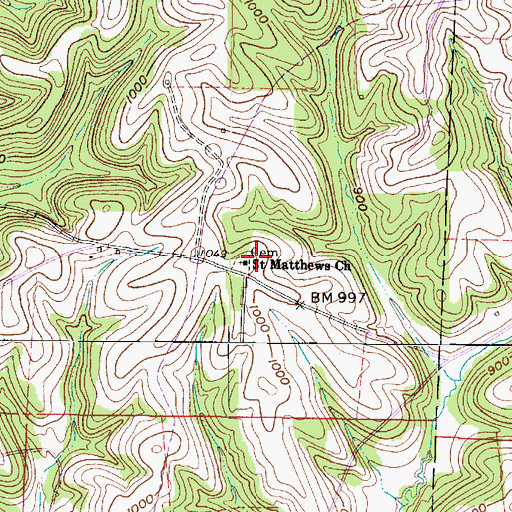 Topographic Map of Saint Matthews Episcopal Church, OH