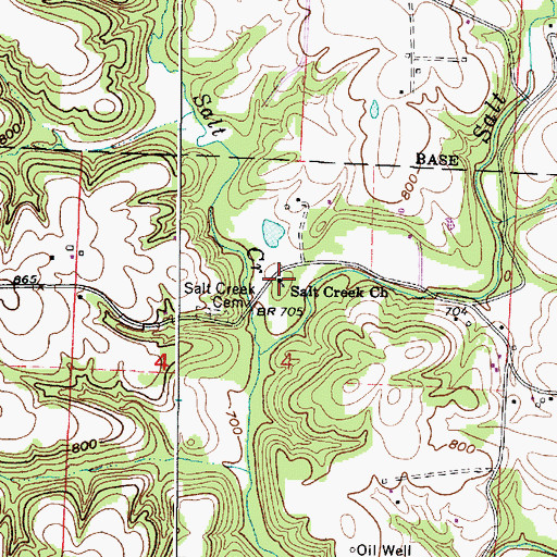 Topographic Map of Salt Creek Baptist Church, OH