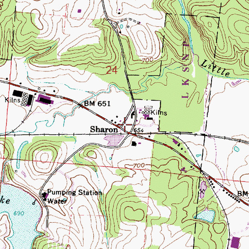 Topographic Map of Sharon, OH