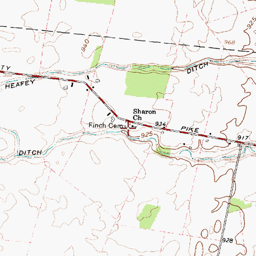Topographic Map of Sharon Church, OH