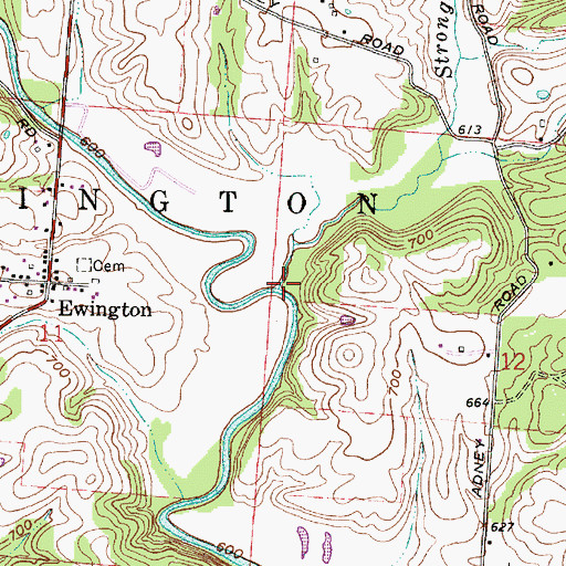 Topographic Map of Strongs Run, OH