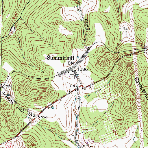 Topographic Map of Summithill, OH