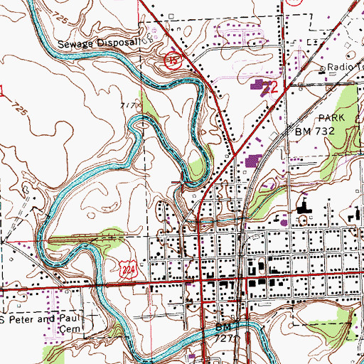 Topographic Map of Tawa Run, OH