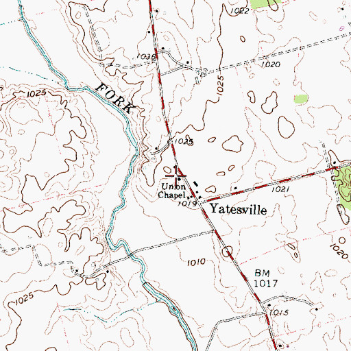 Topographic Map of Union Chapel Methodist Church, OH