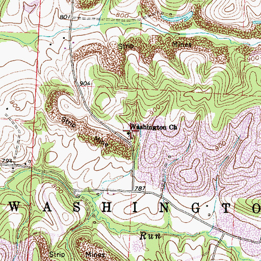 Topographic Map of Washington Township Baptist Church, OH