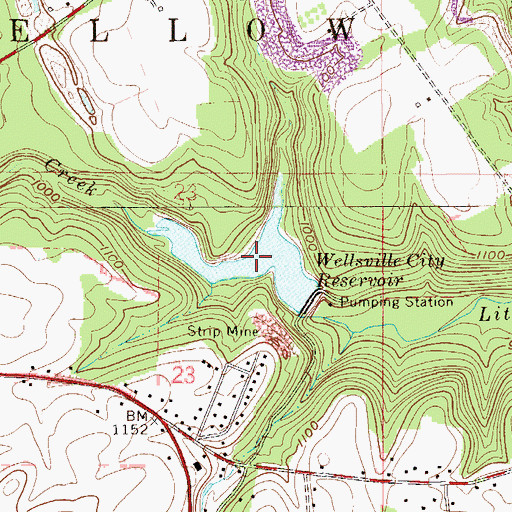 Topographic Map of Wellsville City Reservoir, OH