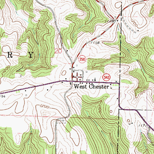 Topographic Map of West Chester, OH
